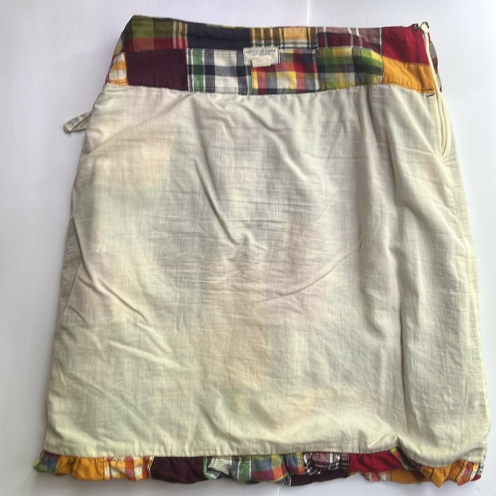 American Eagle Outfitters Bubble Skirt Madras Plaid Patchwork Size 2 - Picture 11 of 14